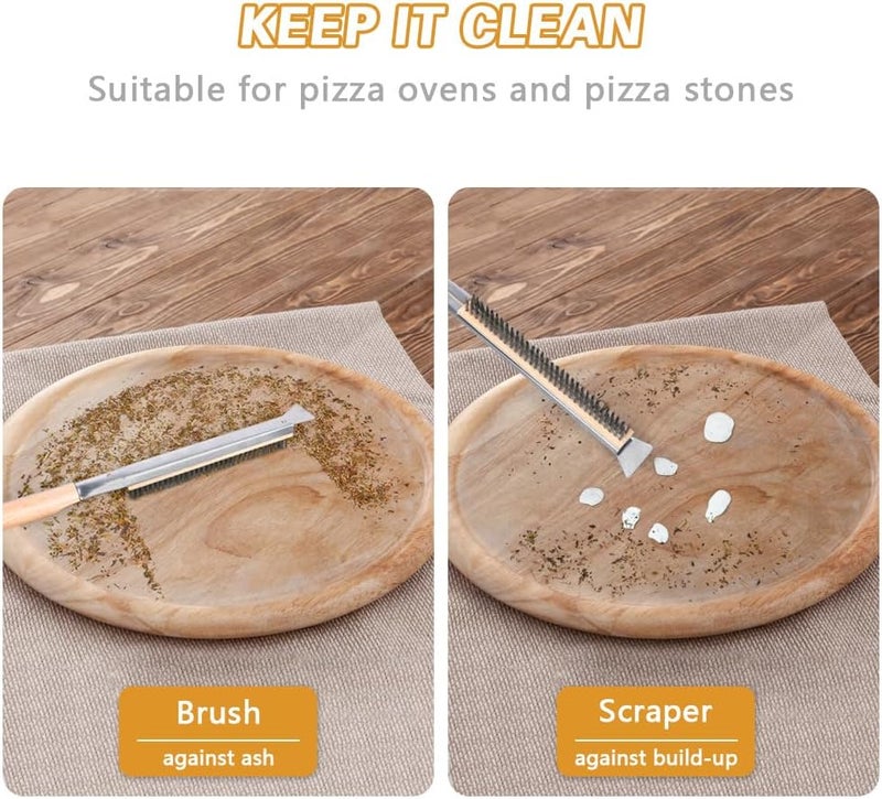 Aolso Pizza Oven Brush, 26" Brush and Stainless Steel Scraper for Pizza Stone, BBQ Grill Cleaning Brush Non Scratch Heat Proof Stainless Steel Bristles with Screwdriver for Pizza Oven Accessories - Image 5